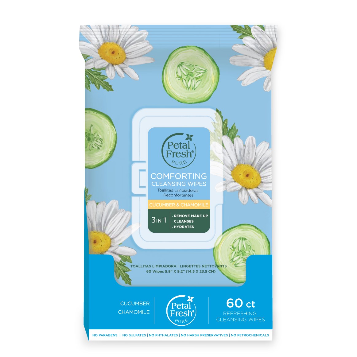 Petal Fresh Pure Comforting Cucumber & Chamomile Cleansing Wipes