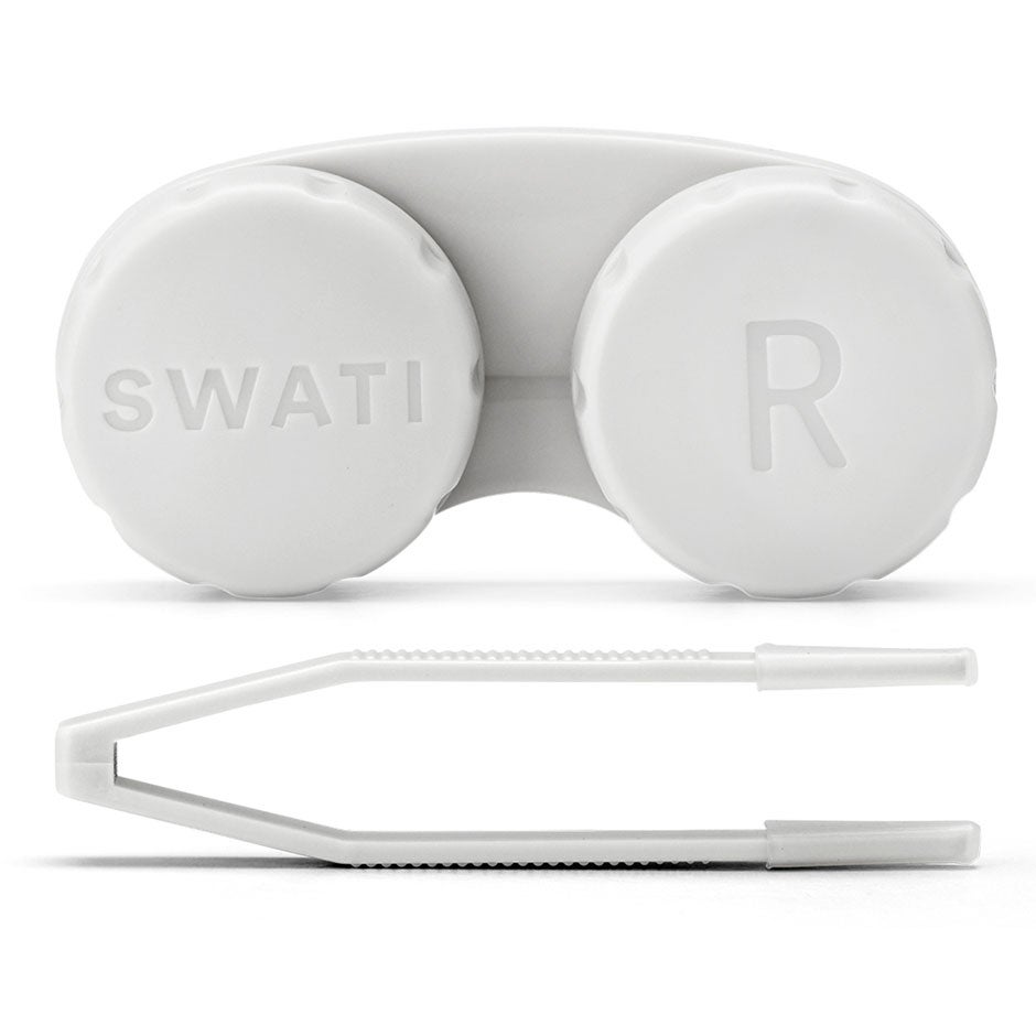 SWATI Cosmetics Lens Case & Tweezers Grey Grey