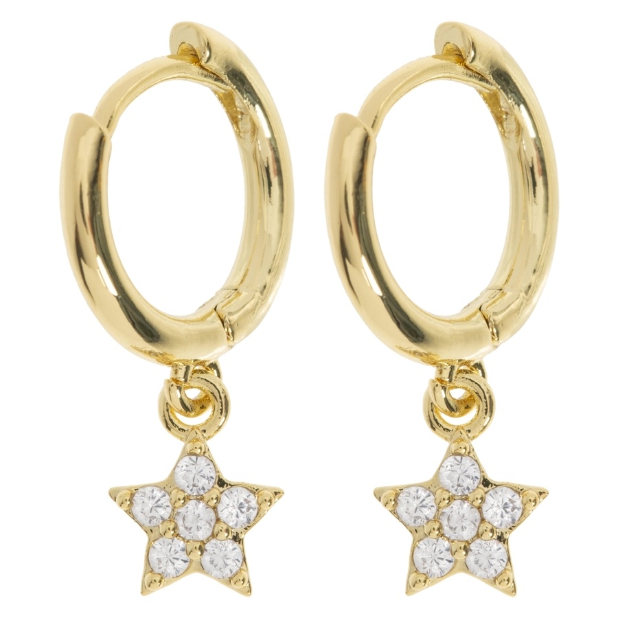 Timi of Sweden Sienna Crystal Star Hoop Earrings