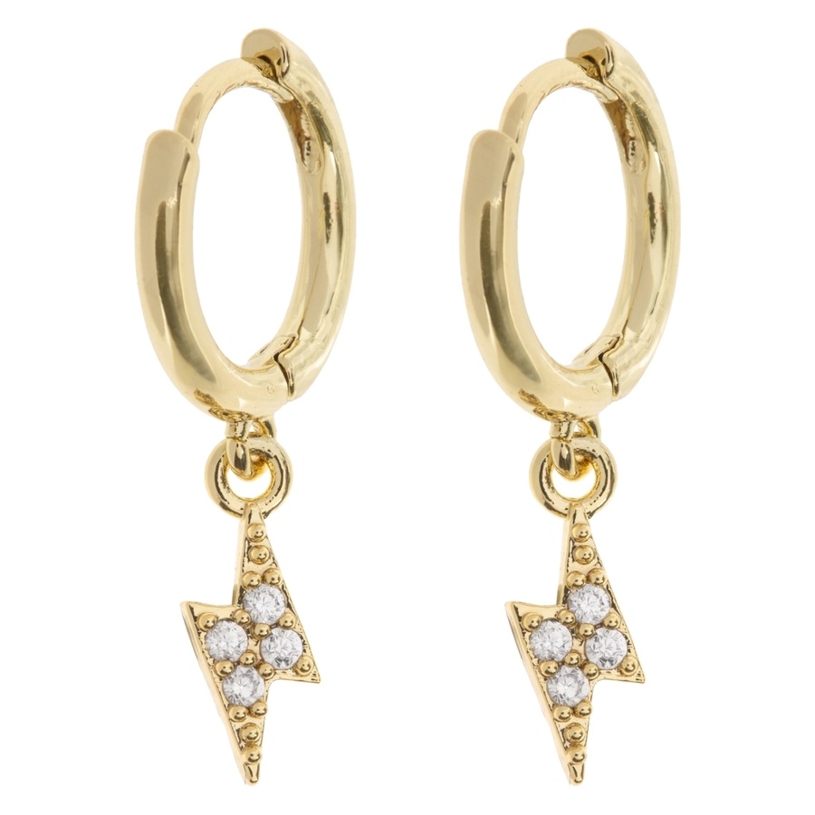 Timi of Sweden Sienna Crystal Lightning Hoop Earrings