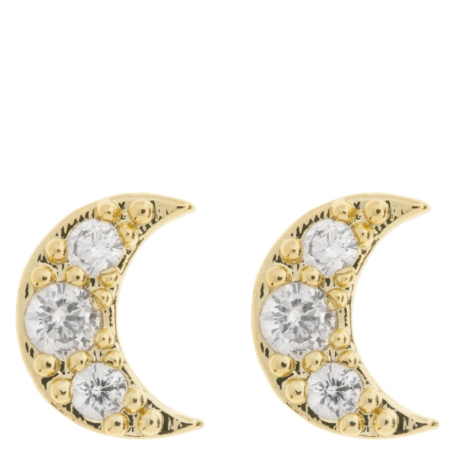 Timi of Sweden Joey Crystal Moon Stud Earrings