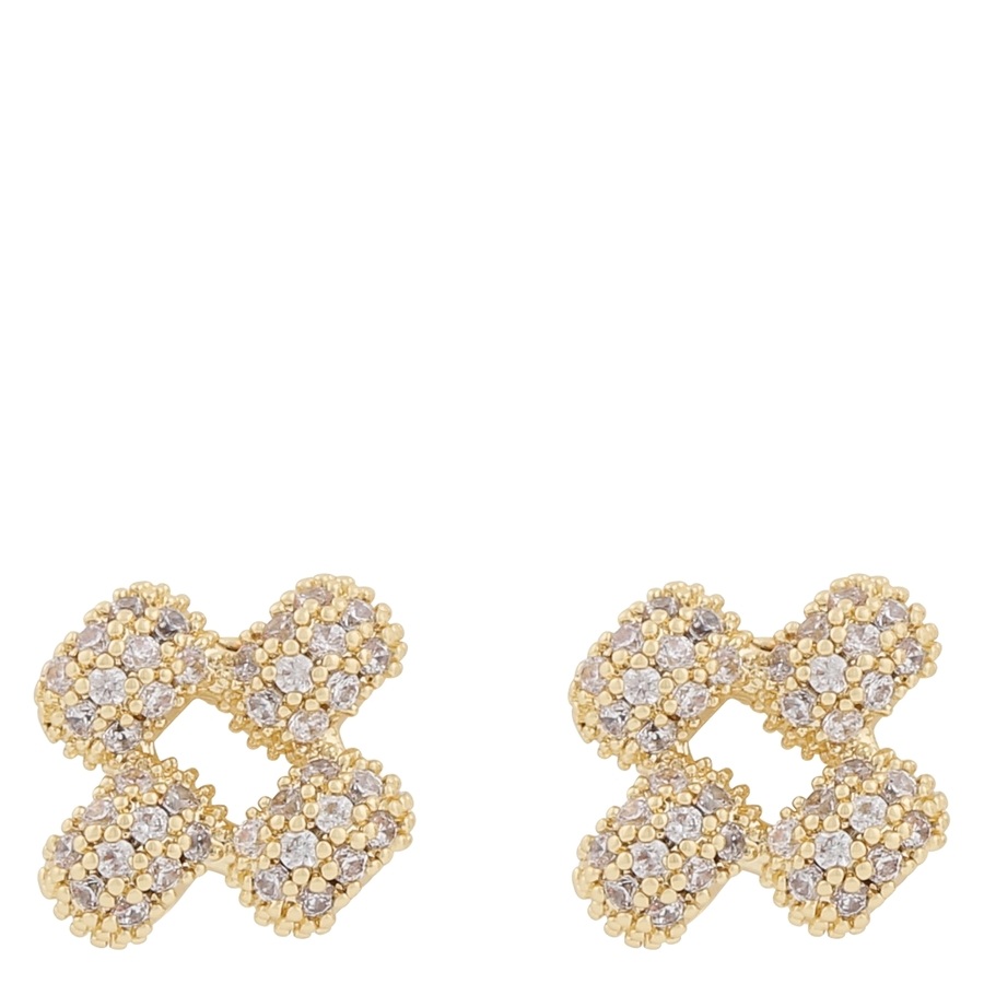 Snö of Sweden Naomi Square Earring Gold/Clear