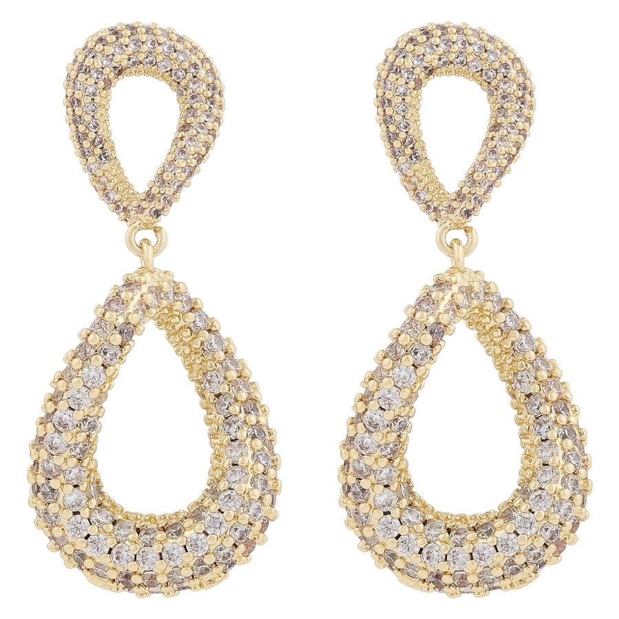 Snö of Sweden Naomi Irregular Pendant Earring Gold/Clear