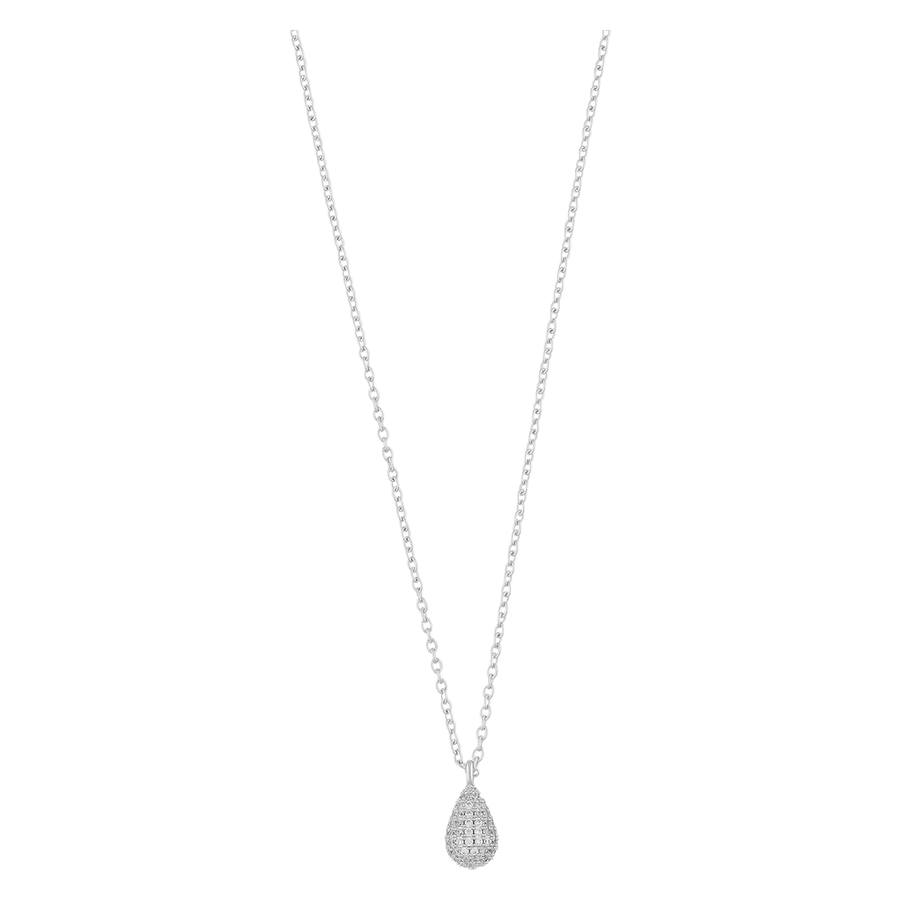 Snö of Sweden Naomi Drop Pendant Necklace Silver/Clear 45cm