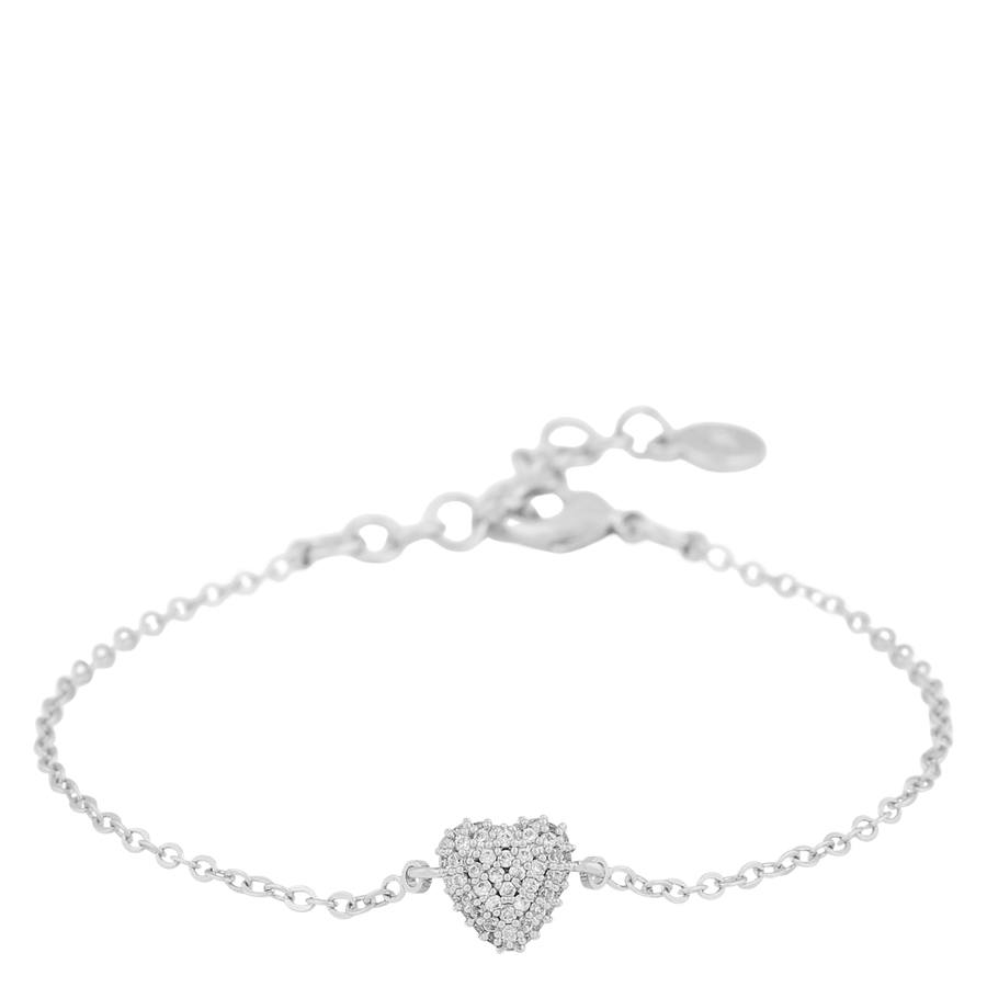 Snö of Sweden Stina Heart Chain Bracelet Silver/Clear