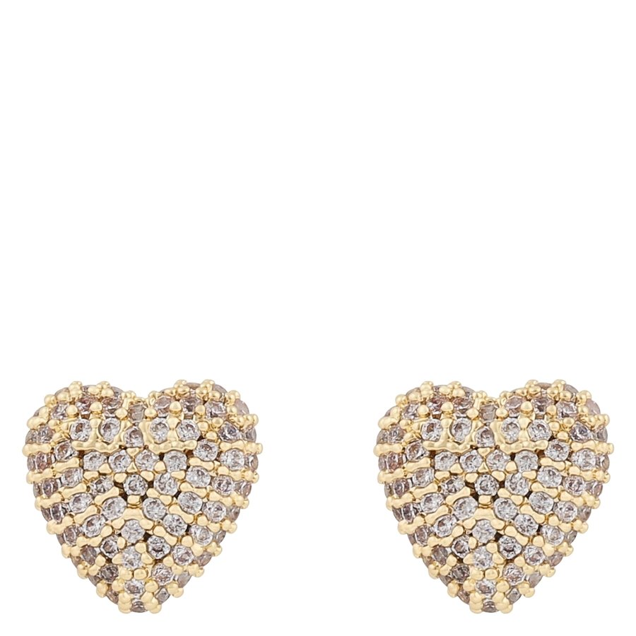 Snö of Sweden Stina Heart Earring Gold/Clear