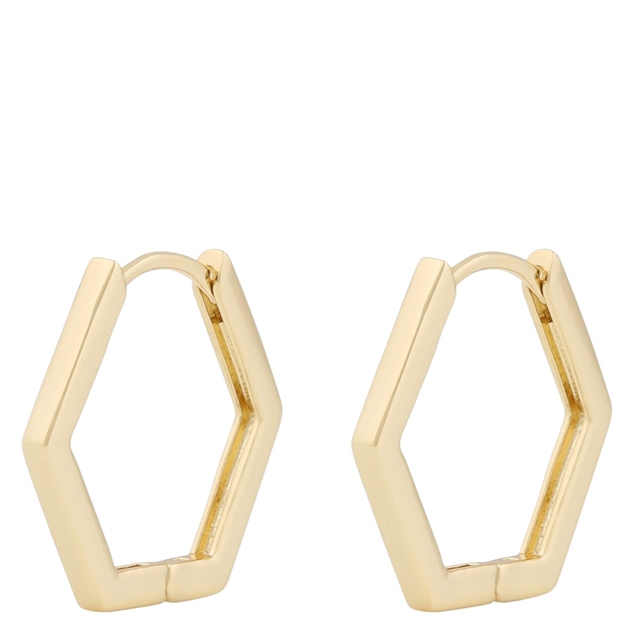 Snö of Sweden Tina Facet Ring Earring Plain Gold