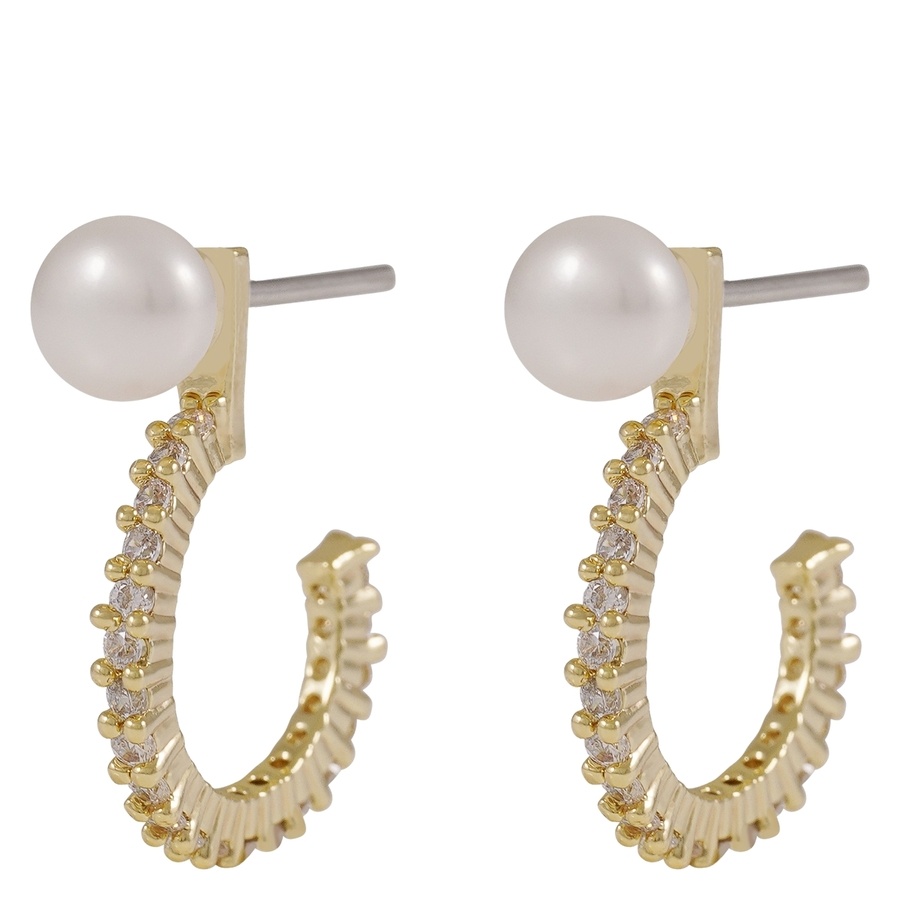 Snö of Sweden Mayfair Small Pearl Oval Earring Gold/White