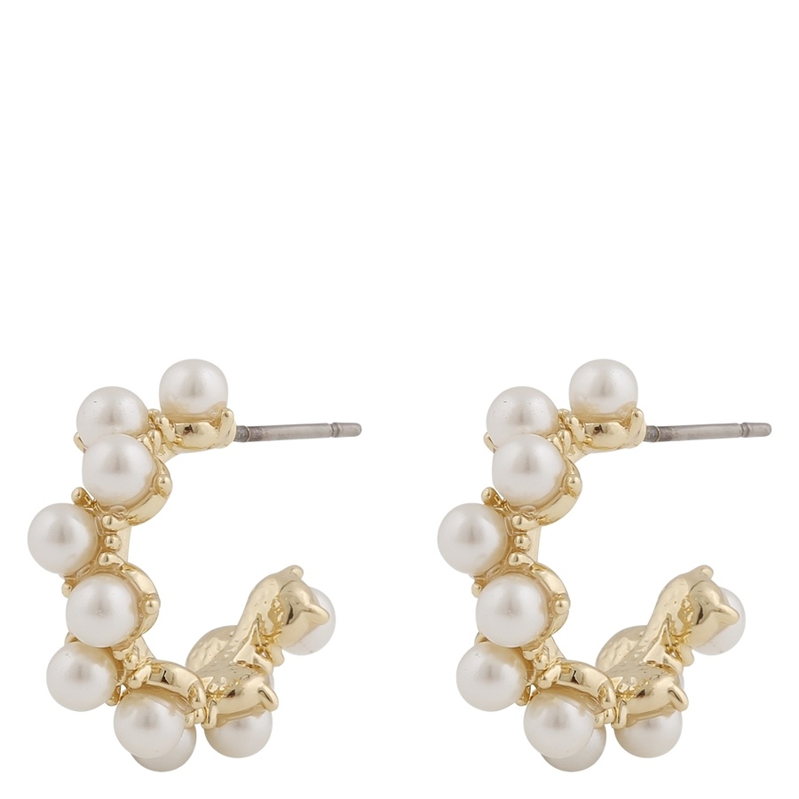 Snö of Sweden Mayfair Pearl Irregular Oval Earring Gold/White