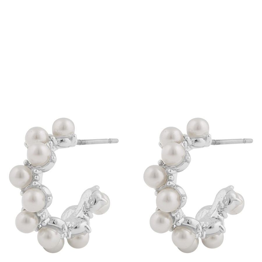 Snö of Sweden Mayfair Pearl Irregular Oval Earring Silver/White