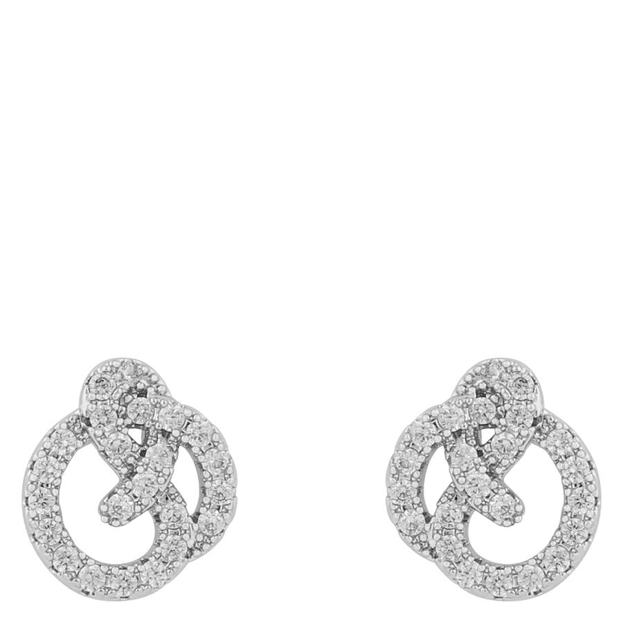 Snö of Sweden Mayfair Knot Earring Silver/Clear