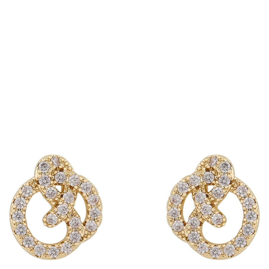 Snö of Sweden Mayfair Knot Earring Gold/Clear