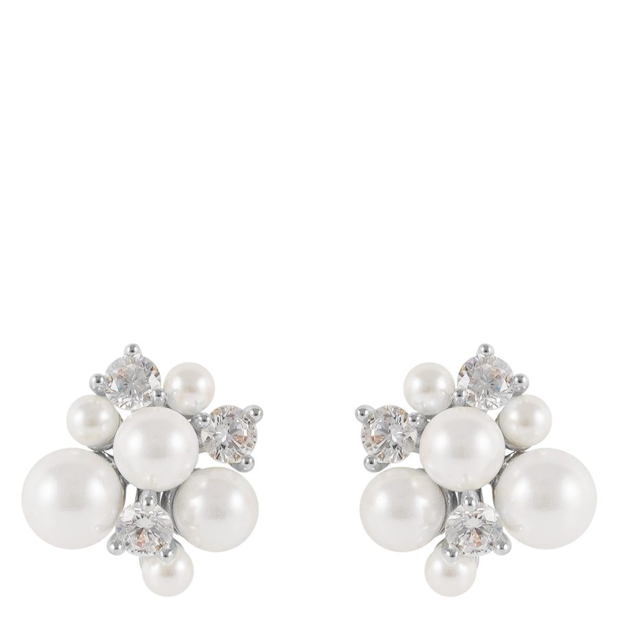 Snö Of Sweden Mayfair Irregular Pearl Earring Silver/White