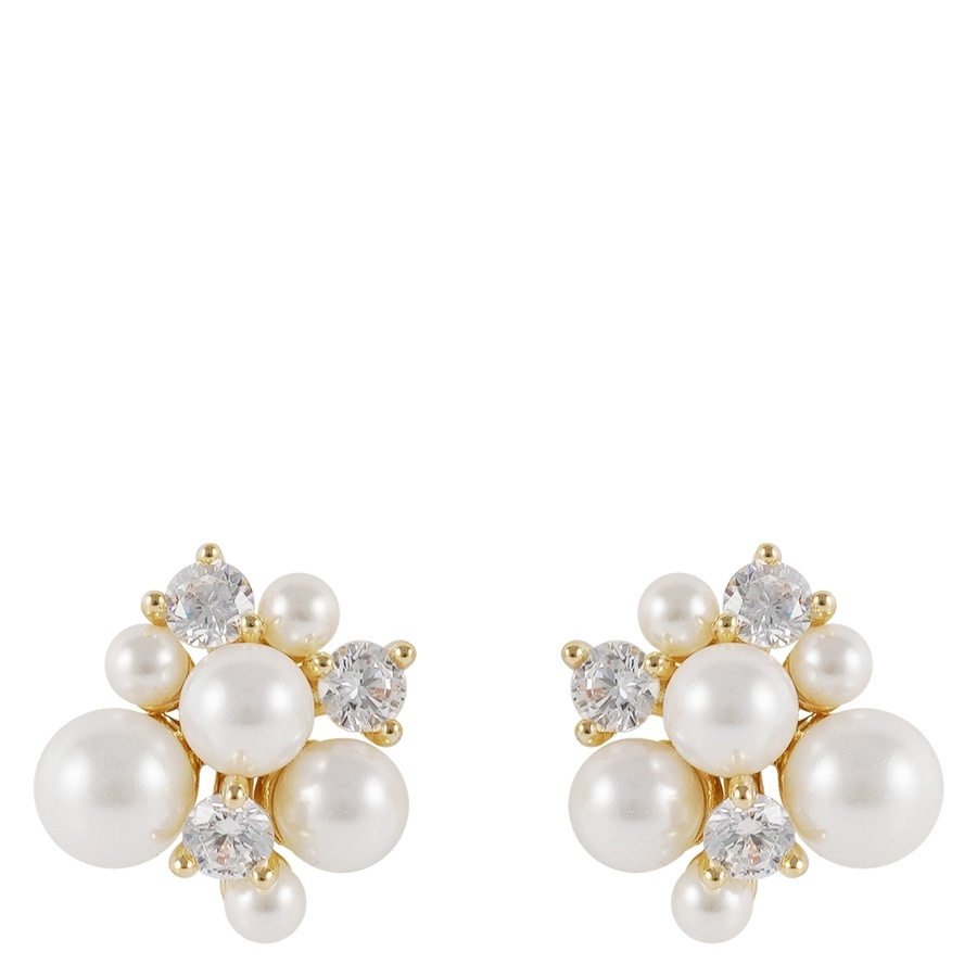 Snö of Sweden Mayfair Irregular Pearl Earring Gold/White