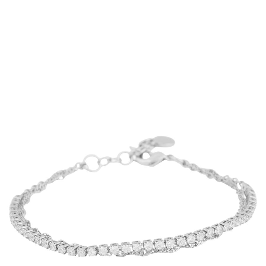 Snö of Sweden Mayfair Stone Double Bracelet Silver/Clear