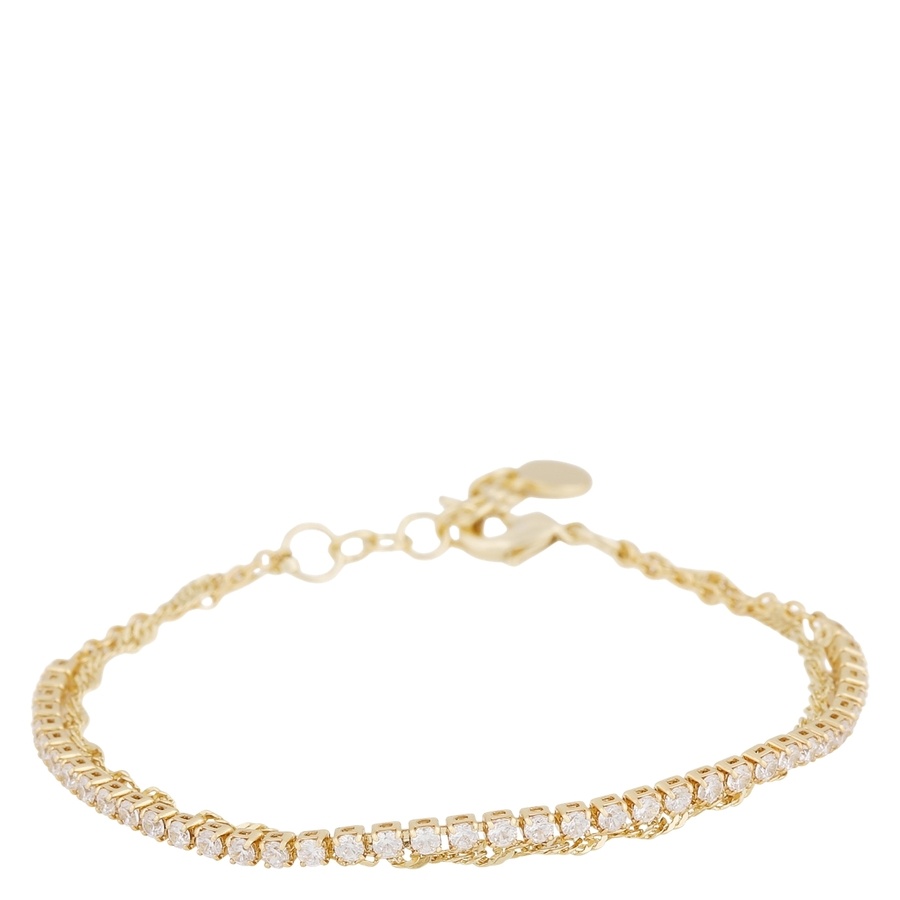 Snö of Sweden Mayfair Stone Double Bracelet Gold/Clear