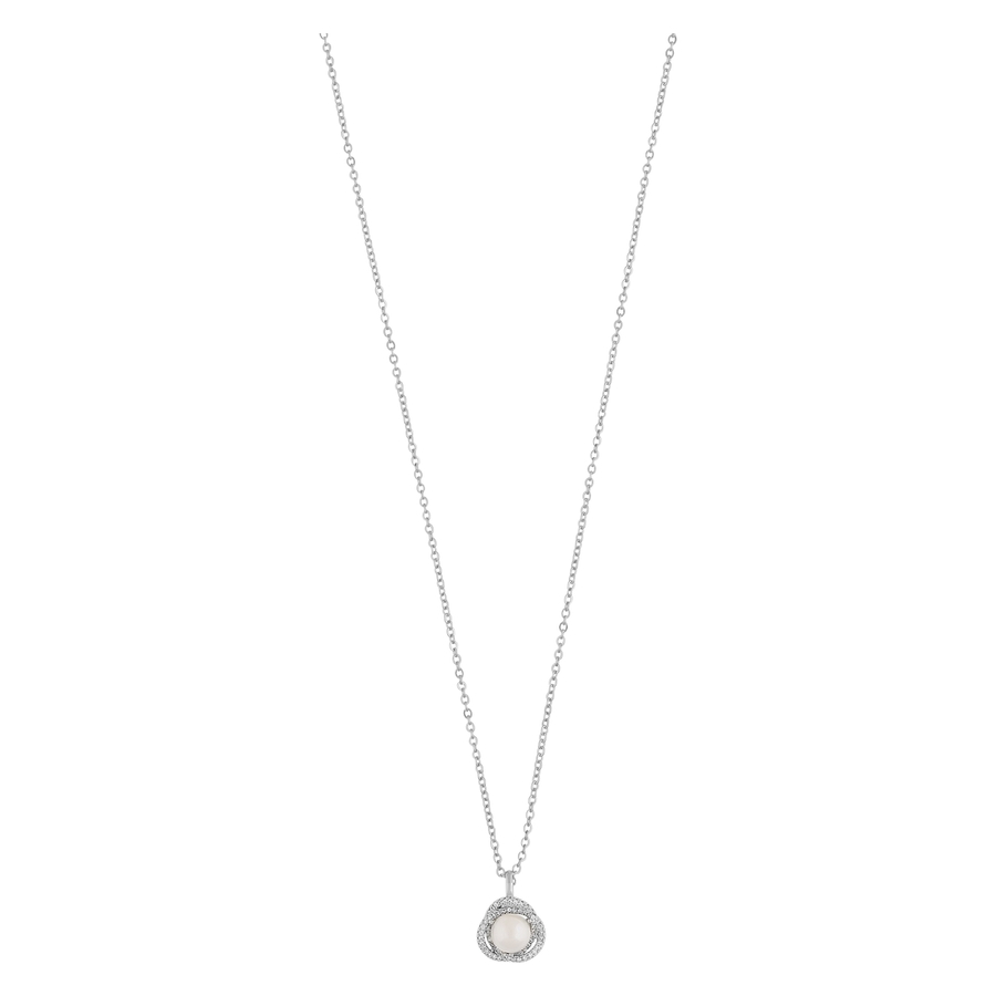 Snö of Sweden Mayfair Pearl Pendant Necklace Silver/White 45 cm