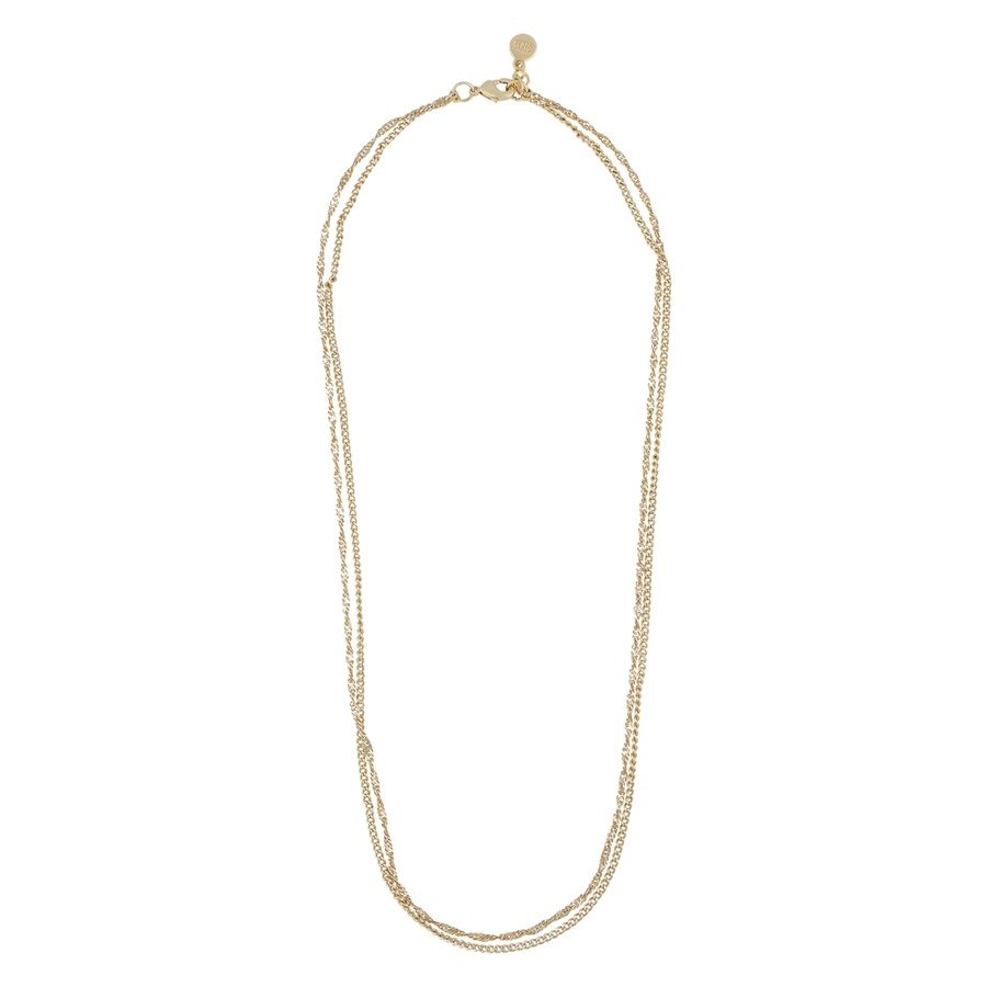 Snö of Sweden Mayfair Double Necklace Plain Gold 42 cm