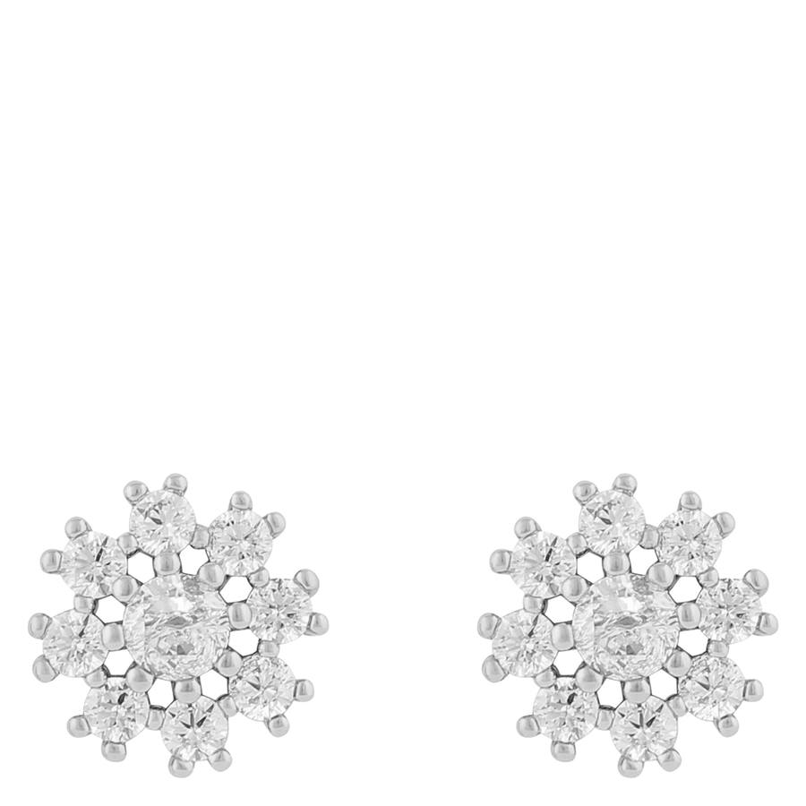 Snö of Sweden Trinnie Round Earring Silver/Clear