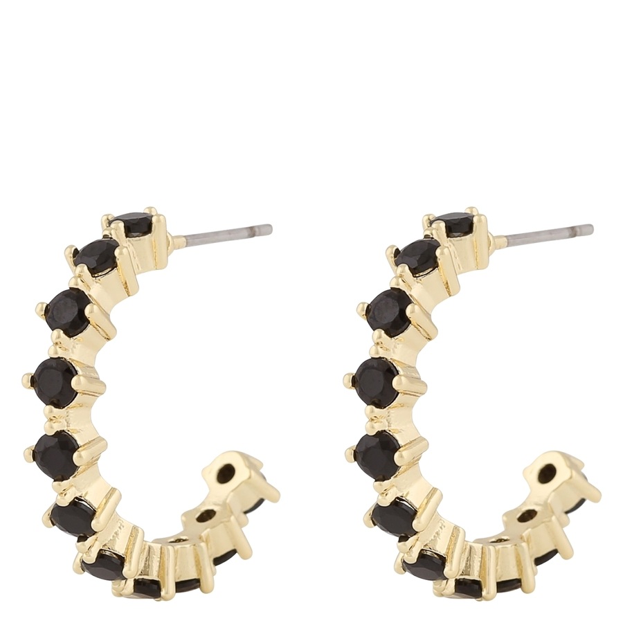 Snö of Sweden Trinnie Small Oval Earring Gold/Black