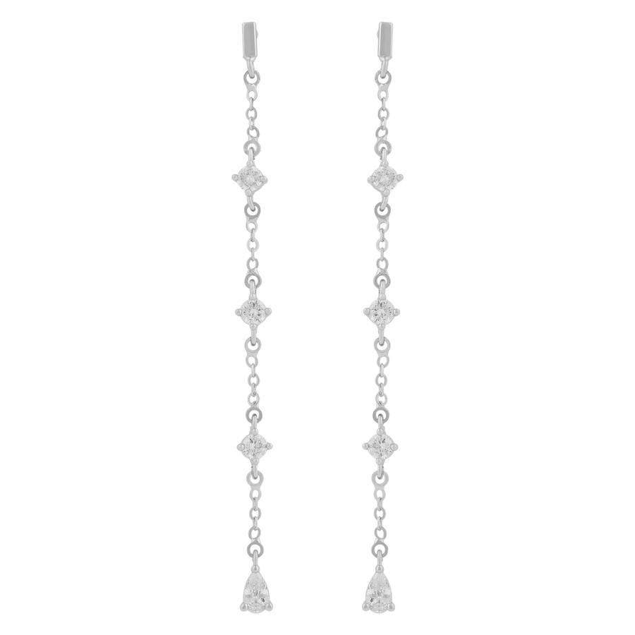 Snö of Sweden Trinnie Chain Earring Silver/Clear