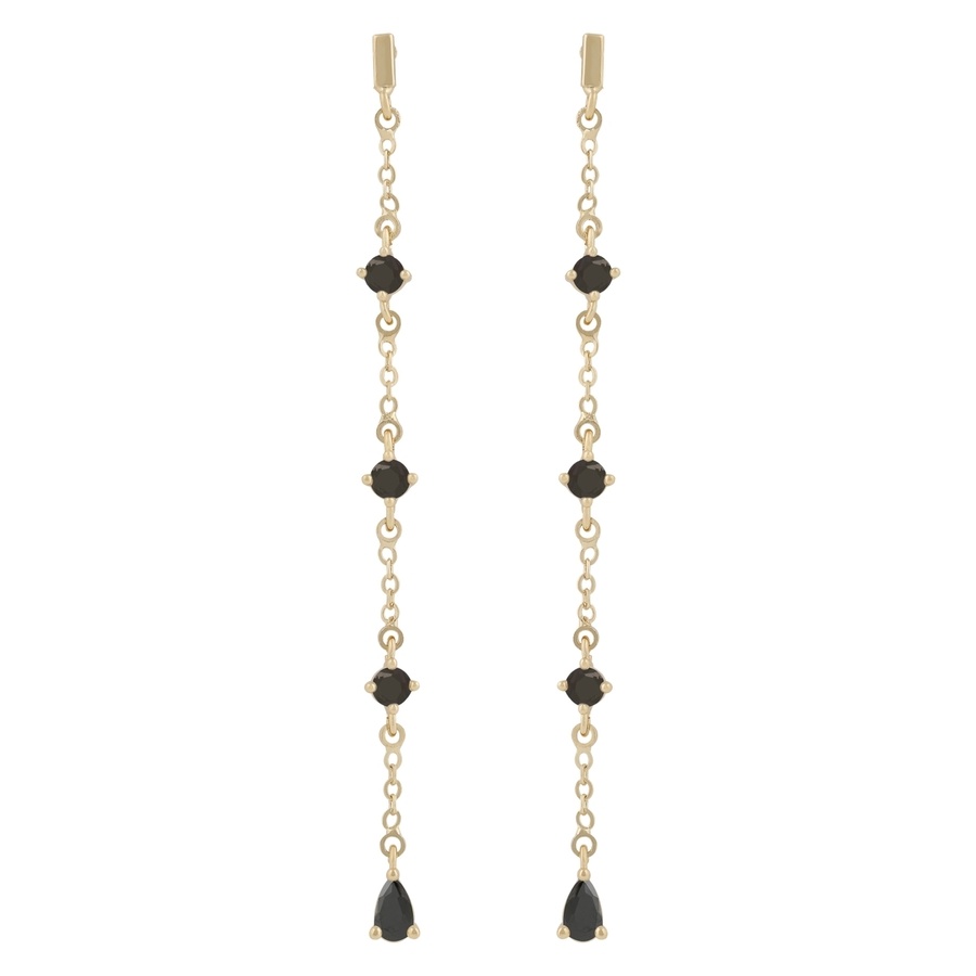 Snö of Sweden Trinnie Chain Earring Gold/Black