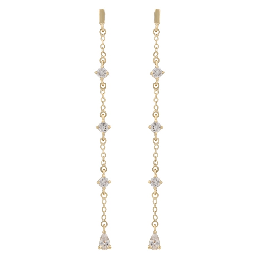 Snö of Sweden Trinnie Chain Earring Gold/Clear