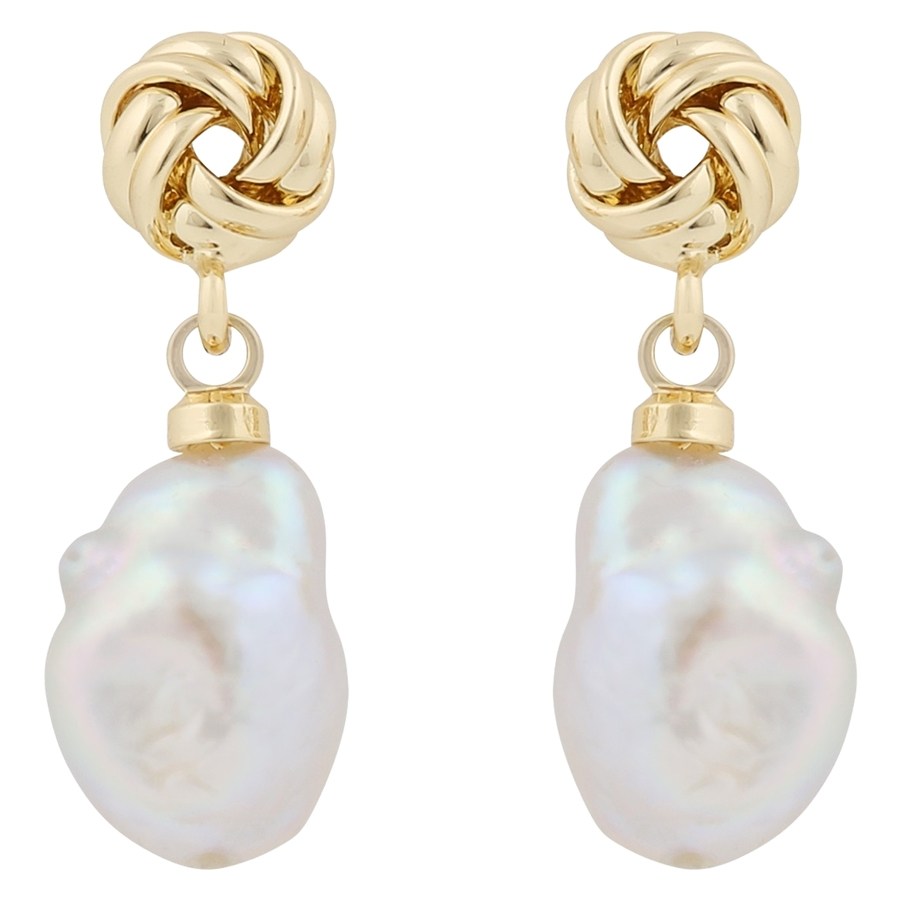 Snö of Sweden Soap Pearl Short Earring Gold/White