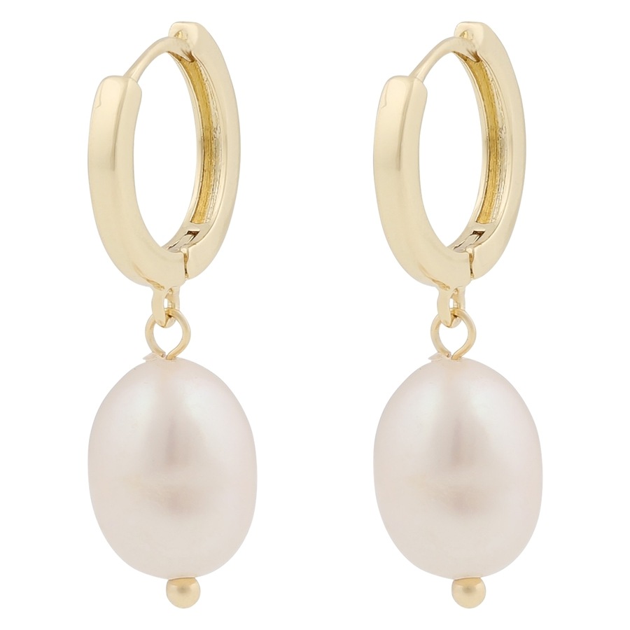 Snö of Sweden Soap Pearl Ring Pendant Earring Gold/White