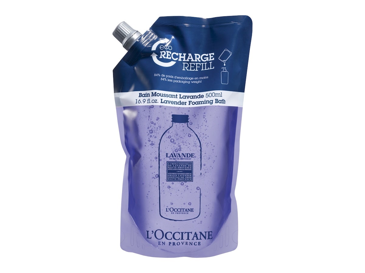 L'Occitane Lavender Foaming Bath Eco Refill Avspennede skumbad med beroligende duft av lavendel. Refillpose. 500ml - 500 ml