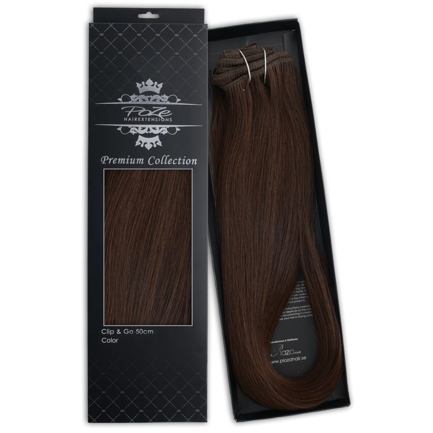 Poze Hairextensions Poze Clip&Go Löshår Äkta Premium 2B Dark Espresso