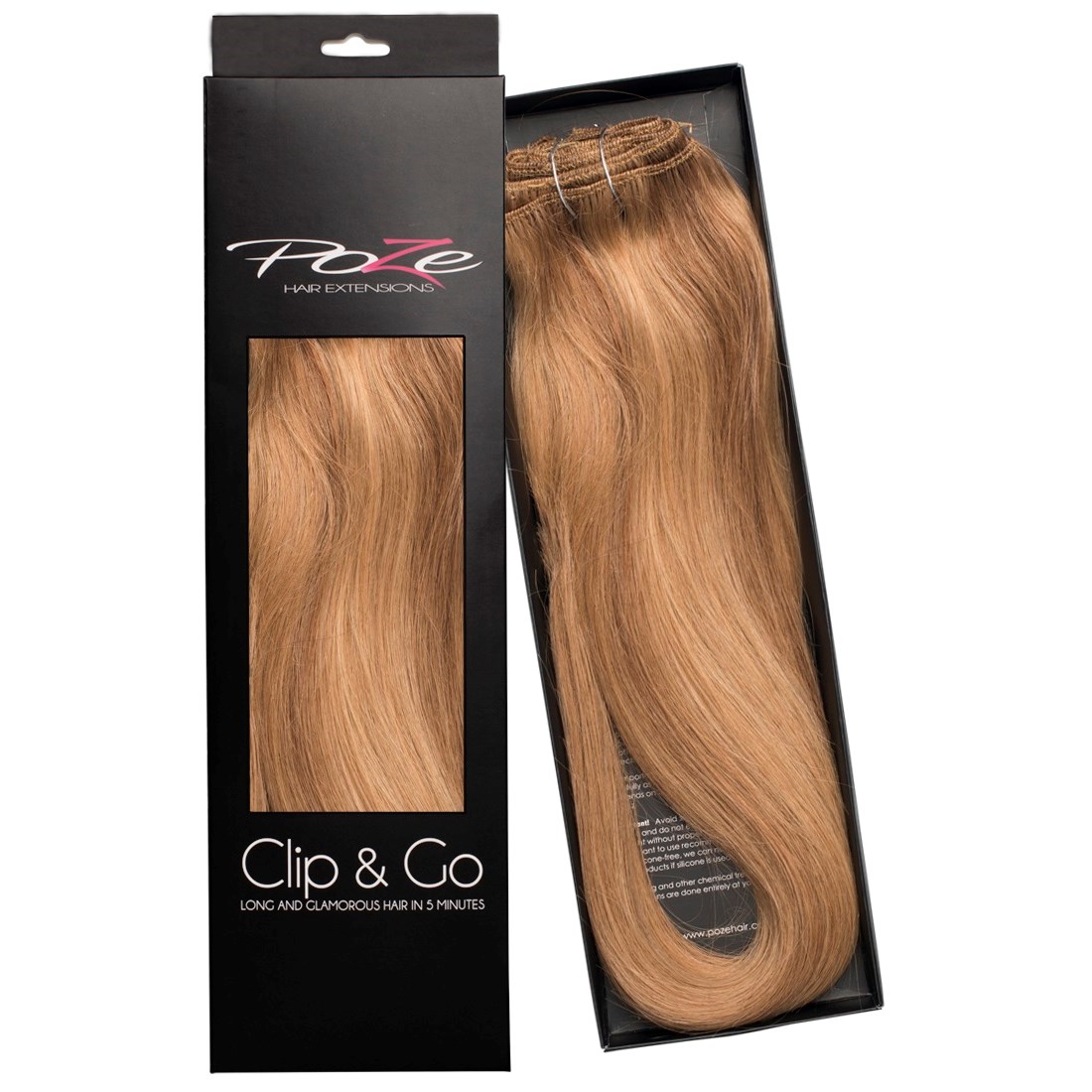 Poze Hairextensions Poze Clip&Go Löshår Äkta 10B/8B Brown Ash Blonde M