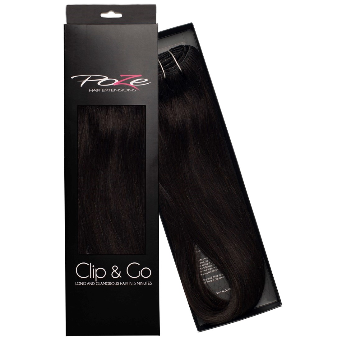 Poze Hairextensions Clip & Go Standard Real Hair Extensions 60 cm 1B M