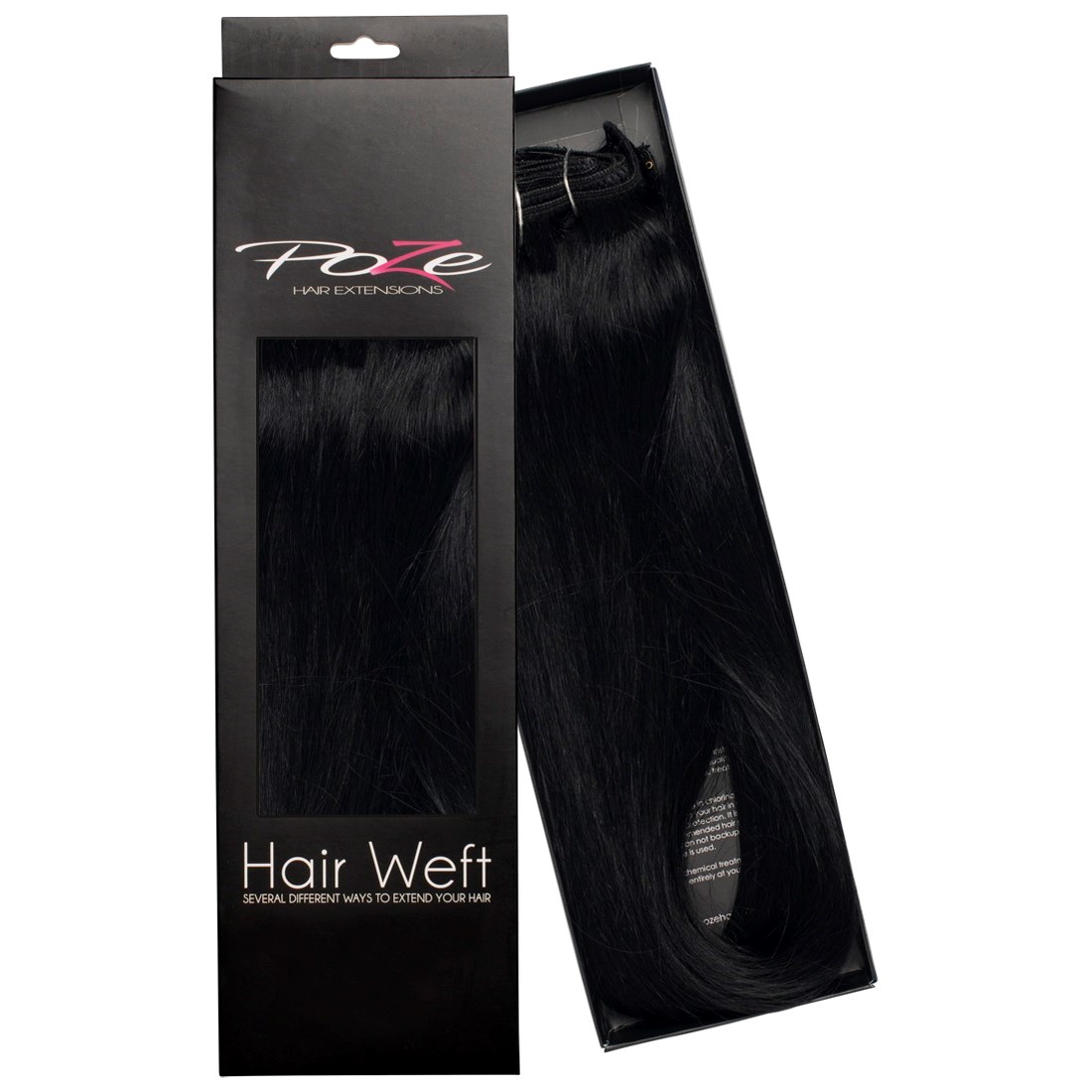 Poze Hairextensions Poze Hårträns Äkta 1N Midnight Black 60cm 1N Midni