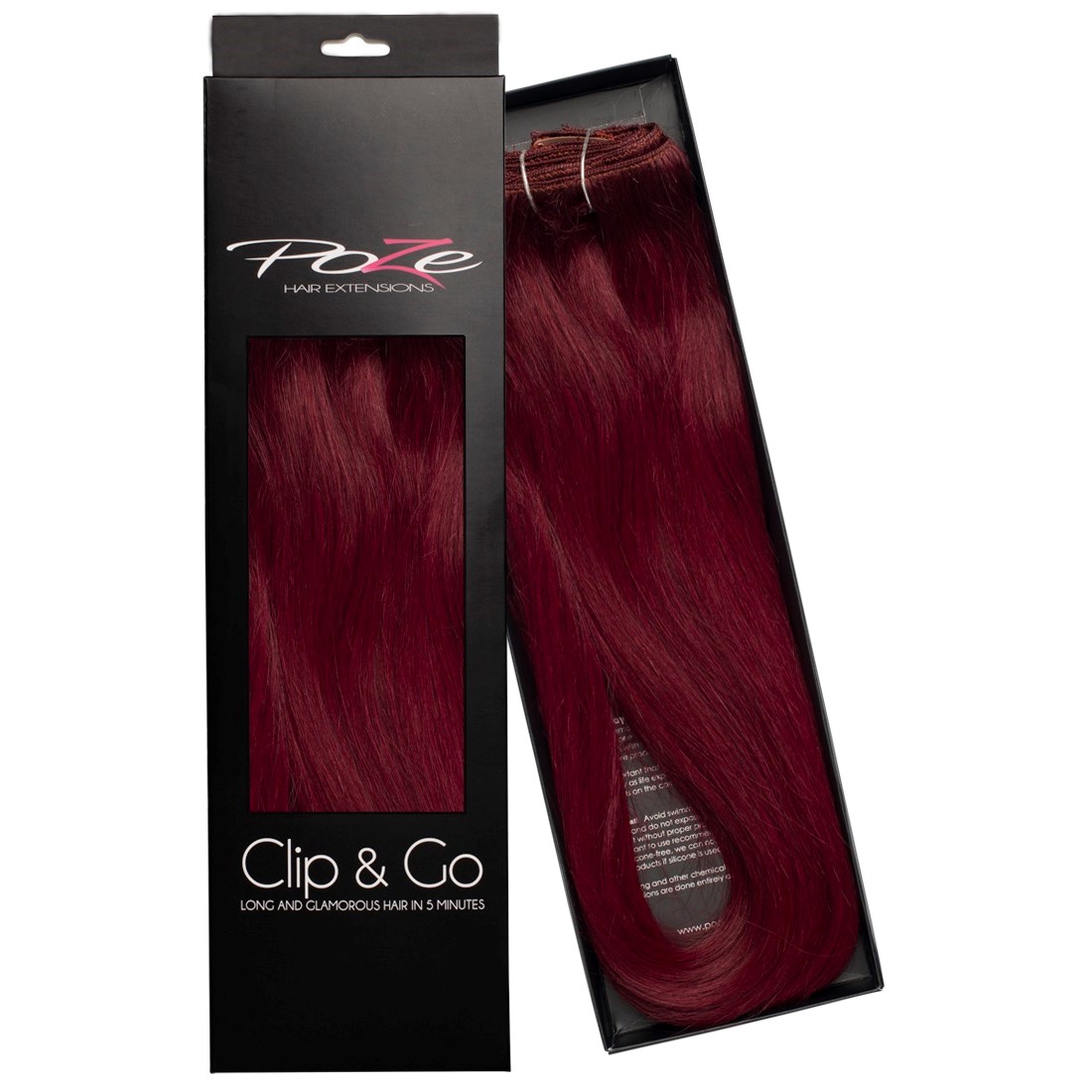 Poze Hairextensions Poze Clip&Go Löshår Äkta 5RV Red Passion 7 delar/s