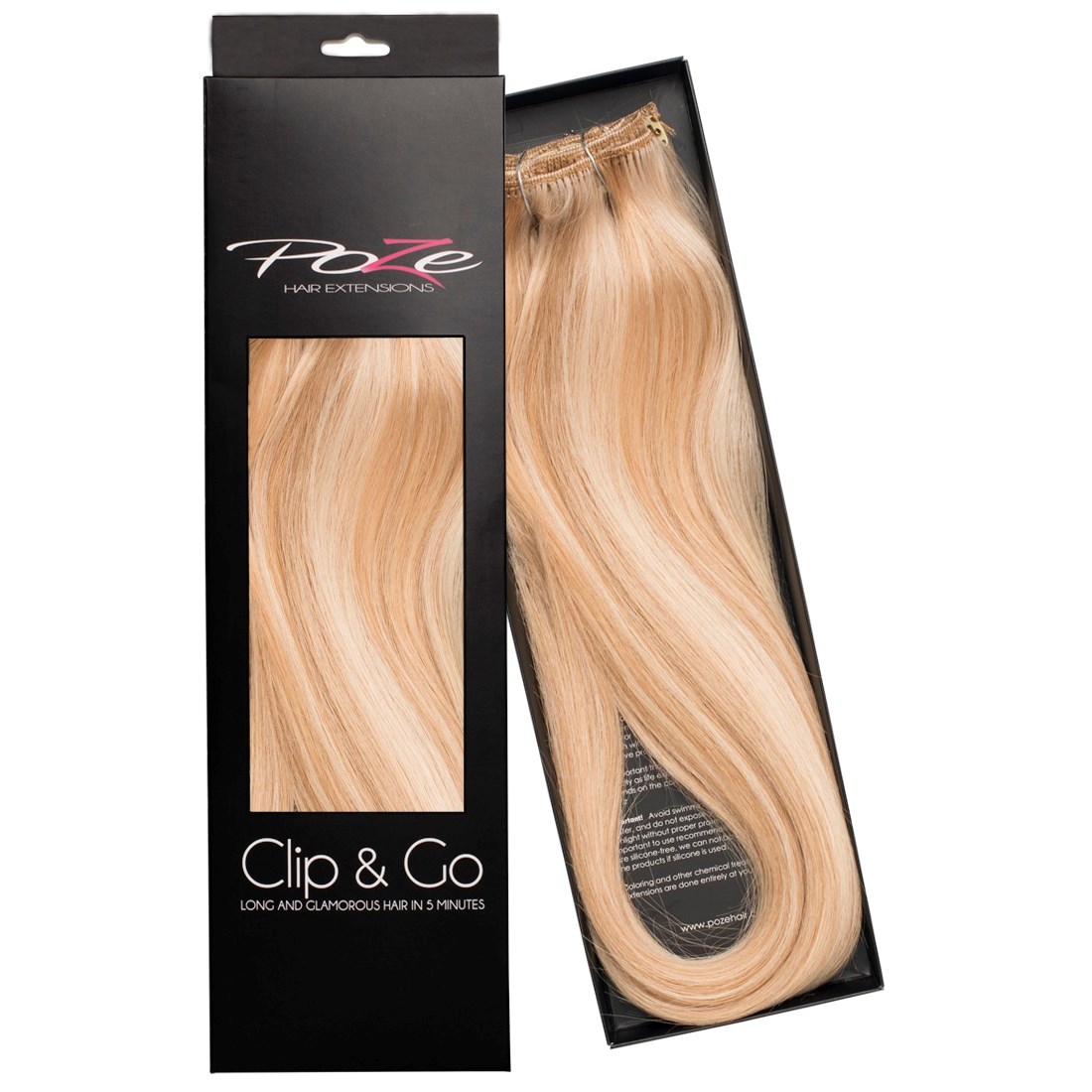 Poze Hairextensions Poze Clip&Go Löshår Äkta 12NA/10B Sunk Beige 7 del