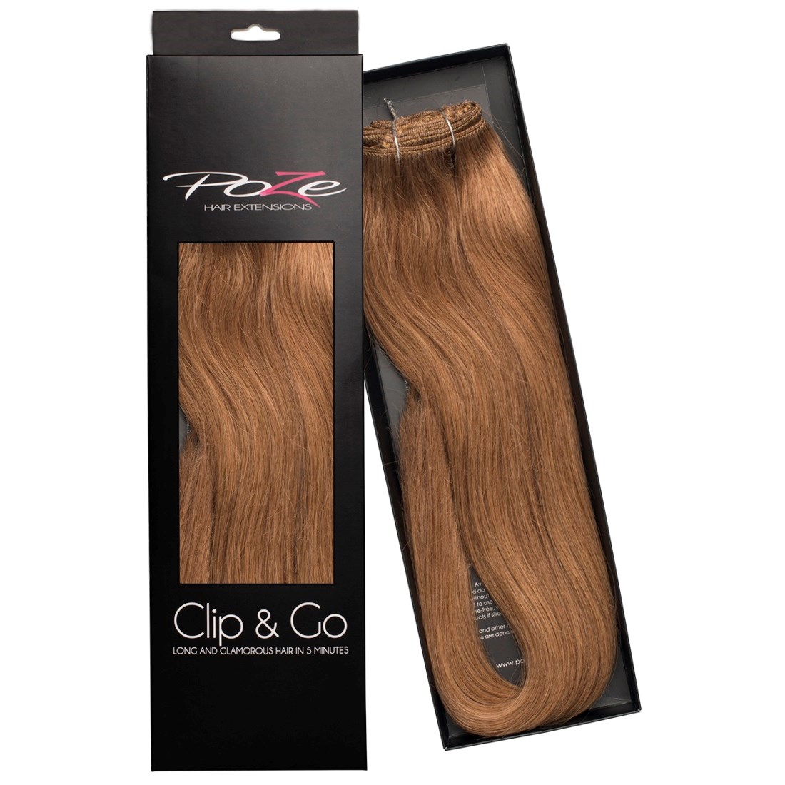 Poze Hairextensions Poze Clip&Go Löshår Äkta 8B Light Brown 7 delar/se