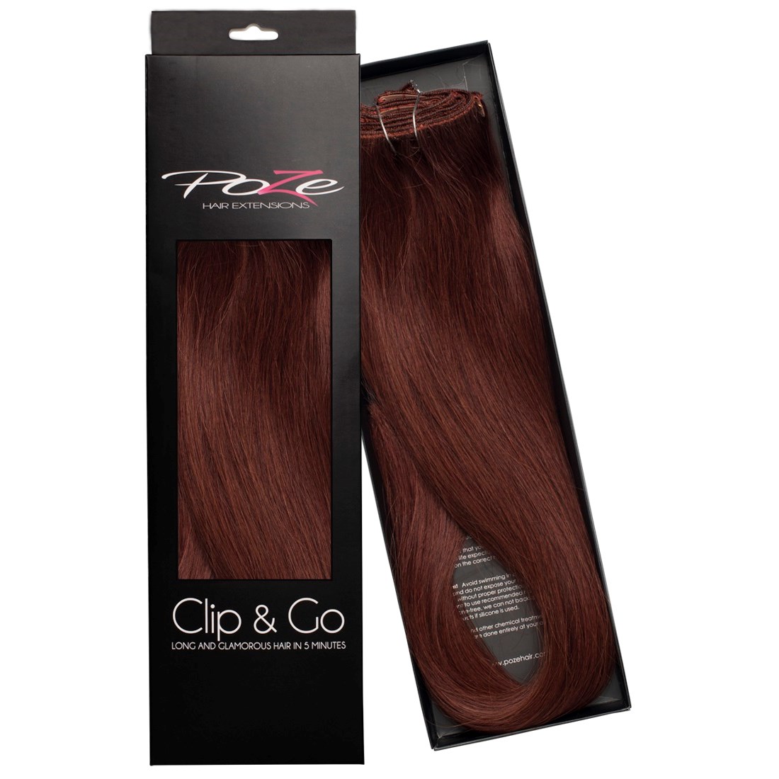 Poze Hairextensions Poze Clip&Go Löshår Äkta 4RG Auburn 7 delar/set 50