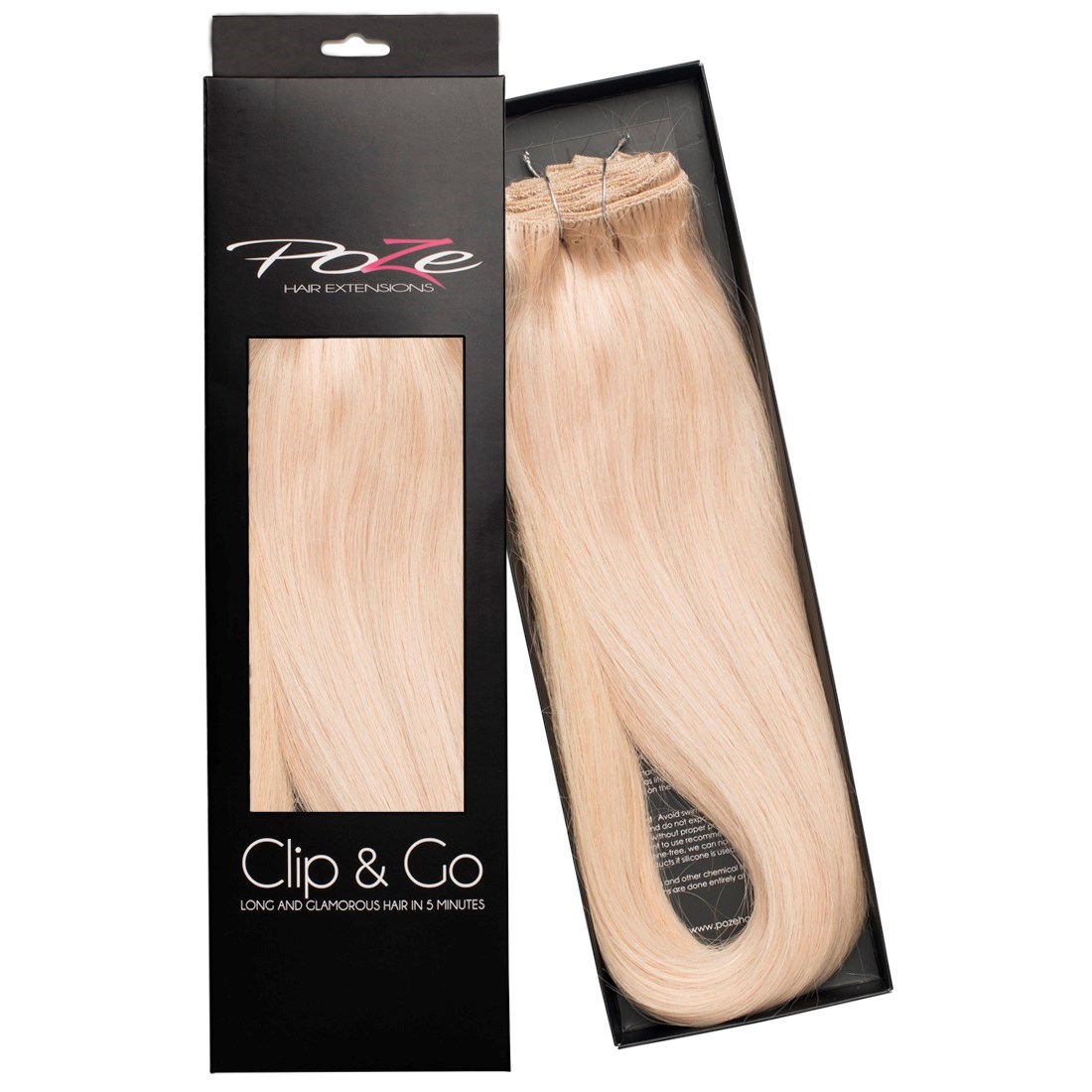 Poze Hairextensions Poze Clip&Go Löshår Äkta 12A Pure Blonde 7 delar/s