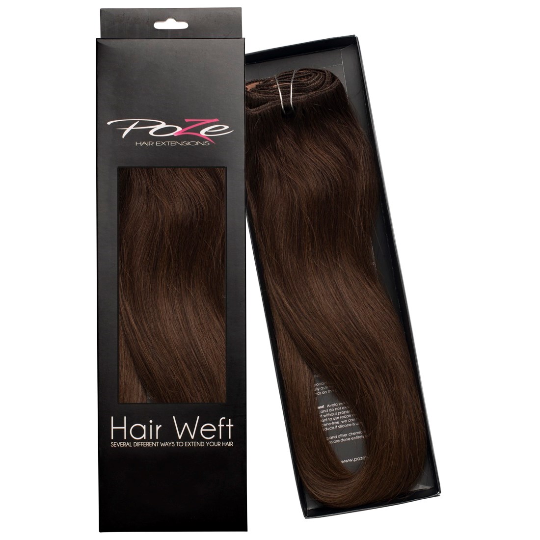 Poze Hairextensions Poze Hårträns Äkta 4B Chocolate Brown 60cm 4B Choc