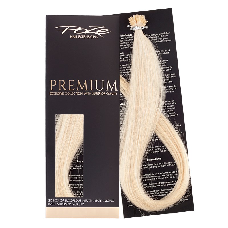 Poze Hairextensions Poze Keratin Premium Extensions 12A Pure Blonde 20