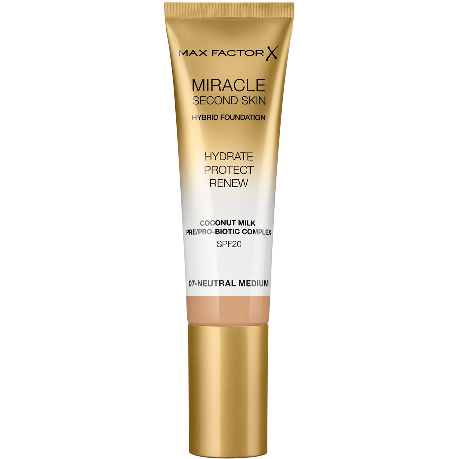 Max Factor Miracle Second Skin Hybrid Foundation 007 Neutr Medium - ml 33