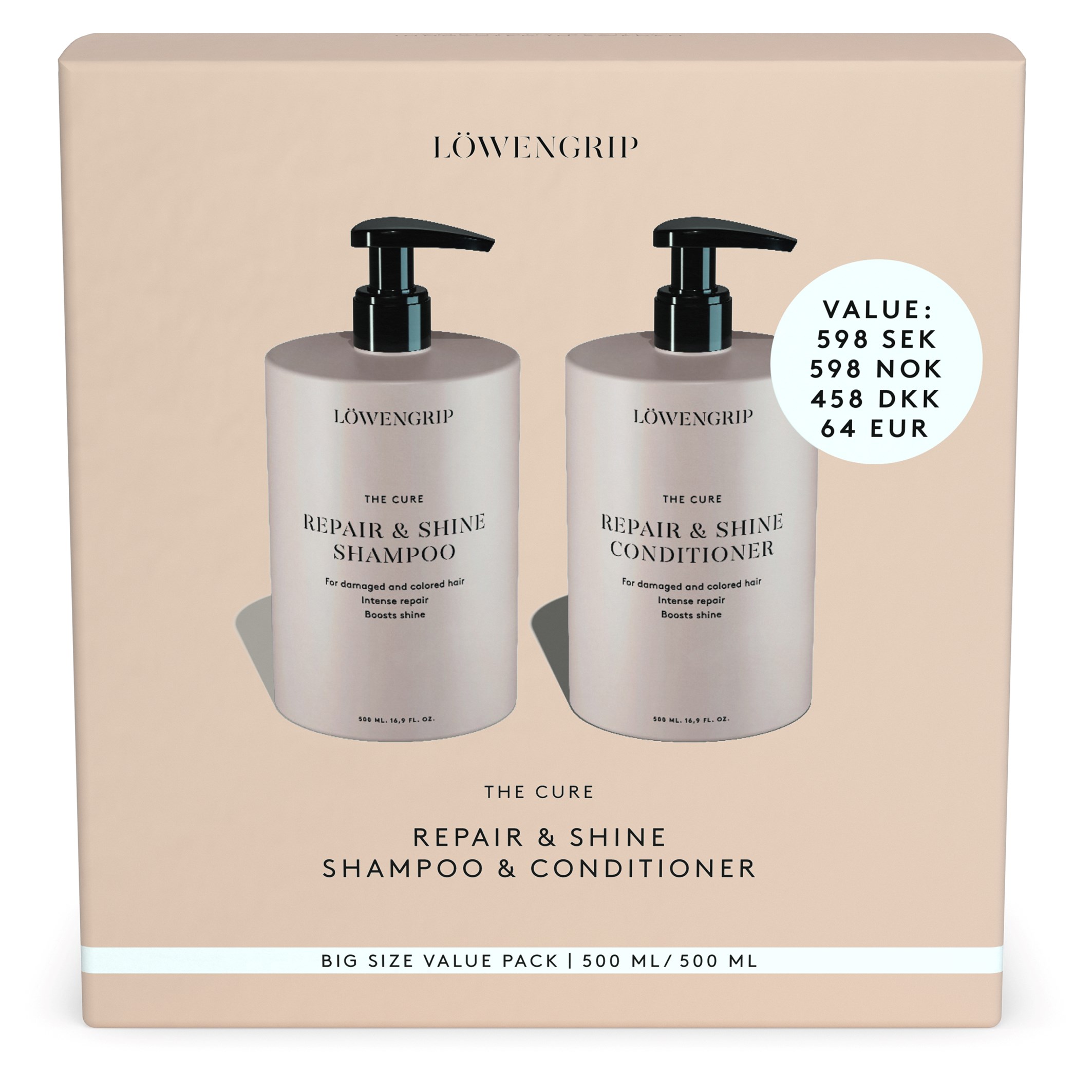 Löwengrip The Cure Repair & Shine Shampoo & Conditioner Big Size Value