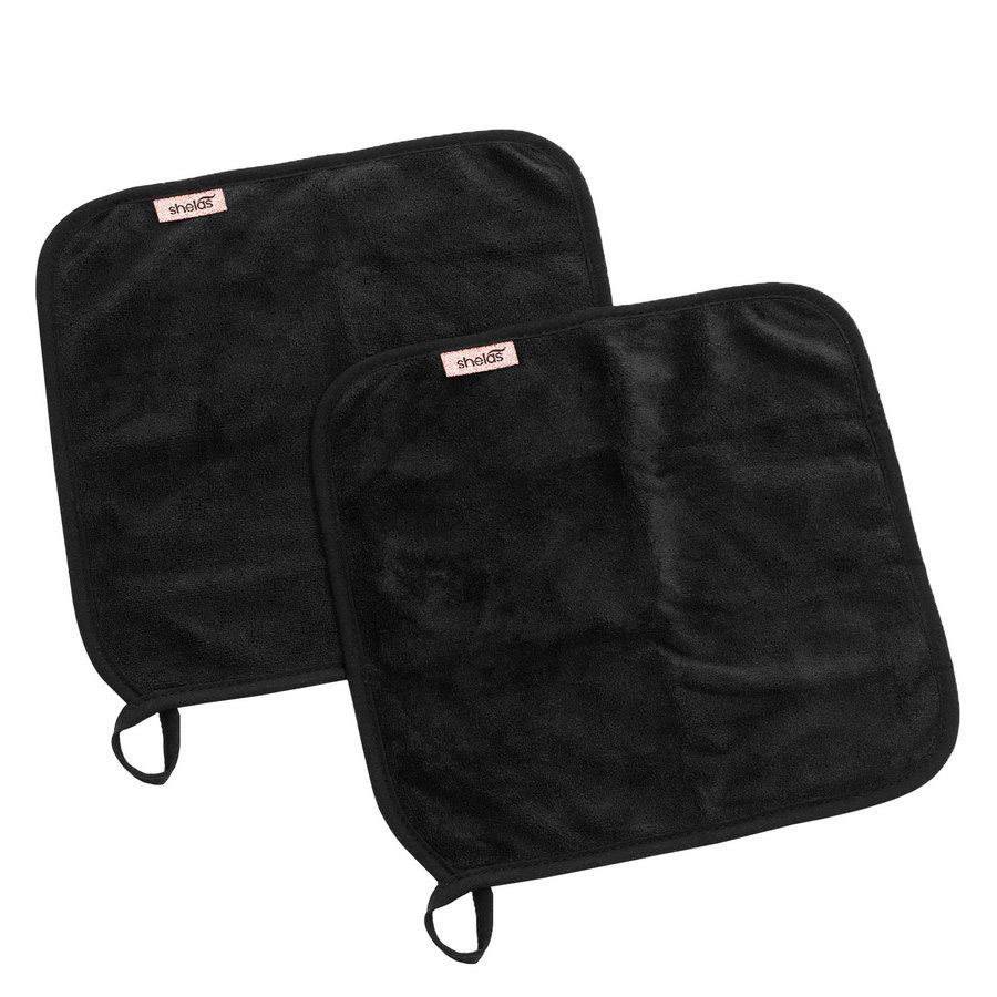 Shelas Makeup Eraser Towel Black 2 stk