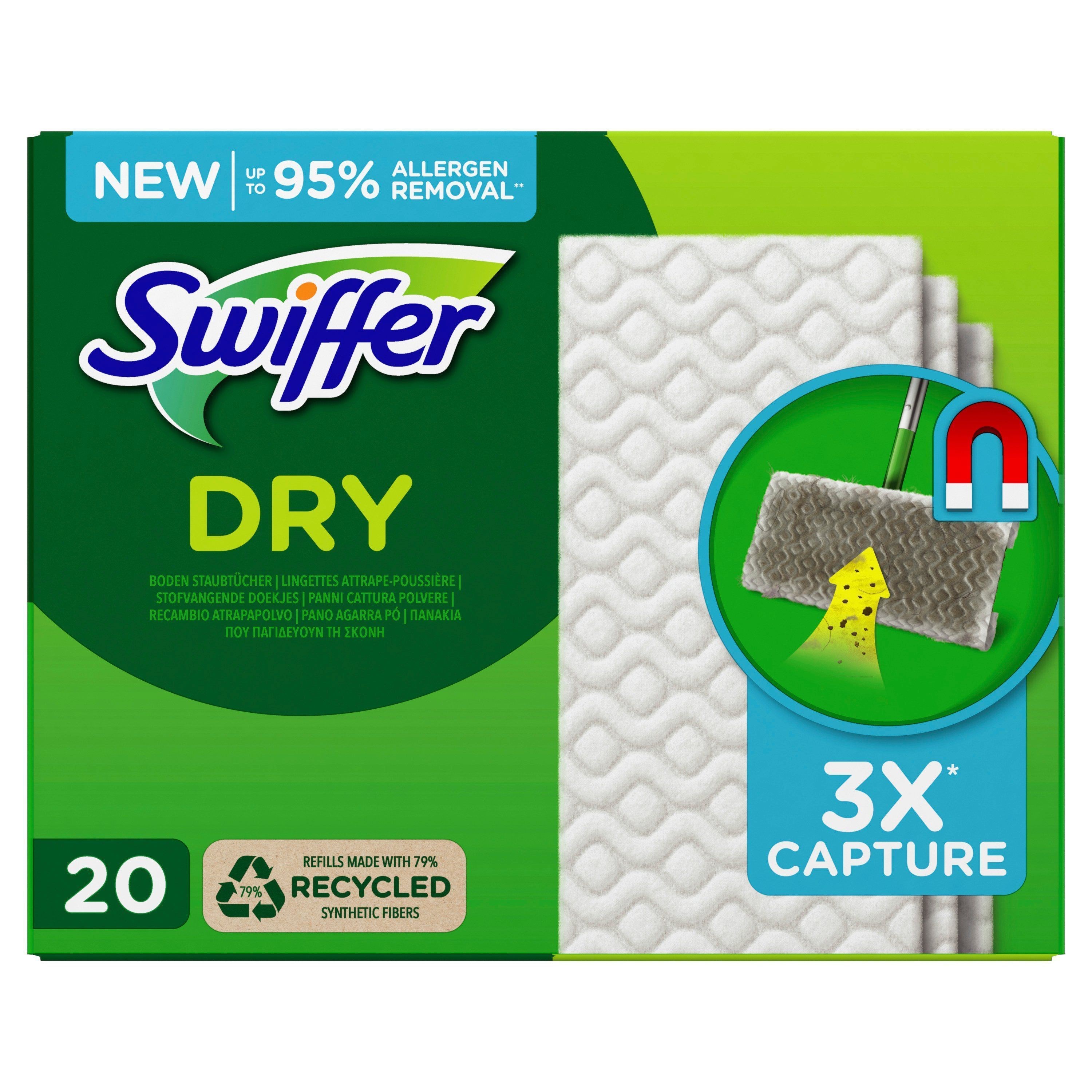 Swiffer Sweeper Dry Floor Pads Refills Traps & Locks Dust 20 st