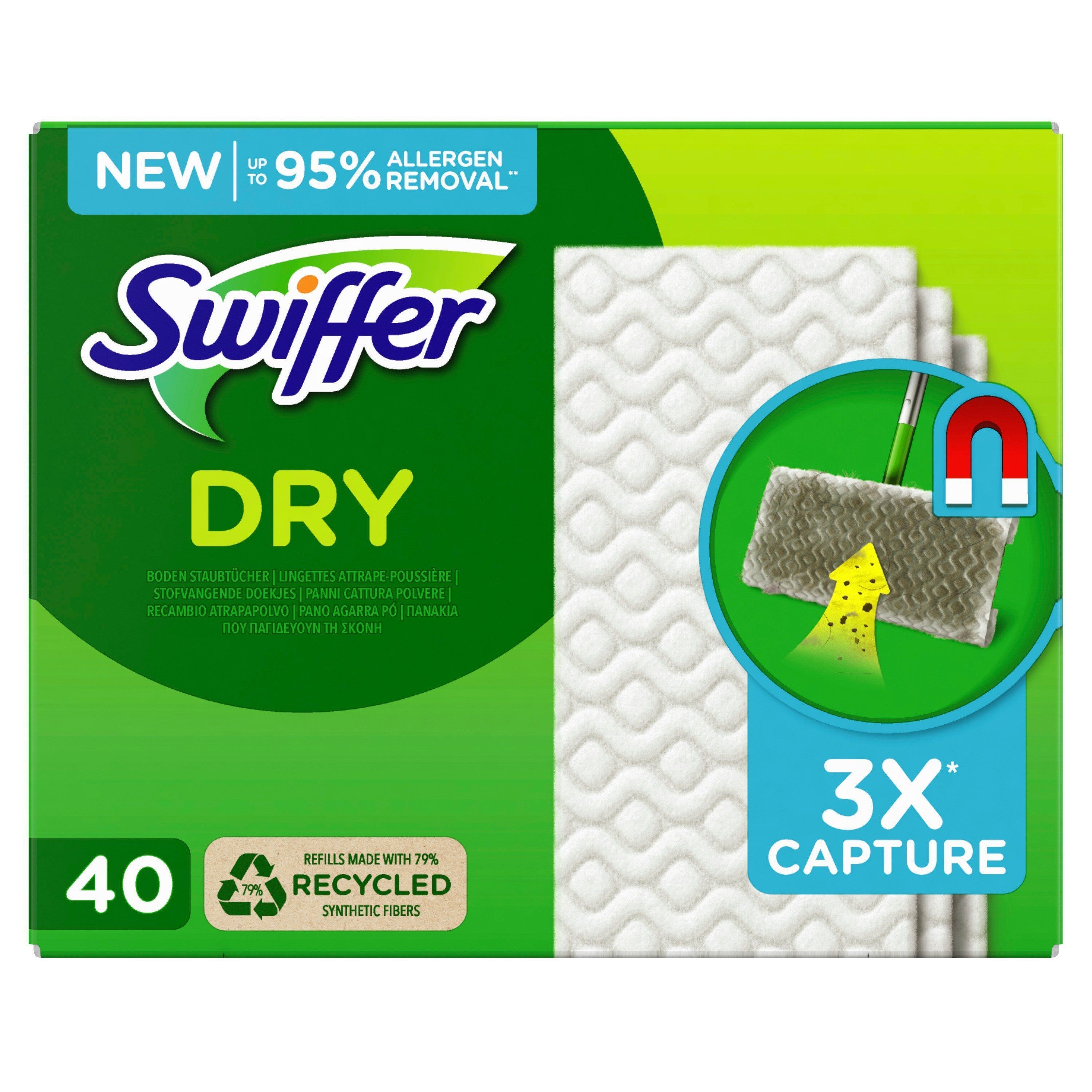 Swiffer Sweeper Dry Floor Pads Refills Traps & Locks Dust 40 st