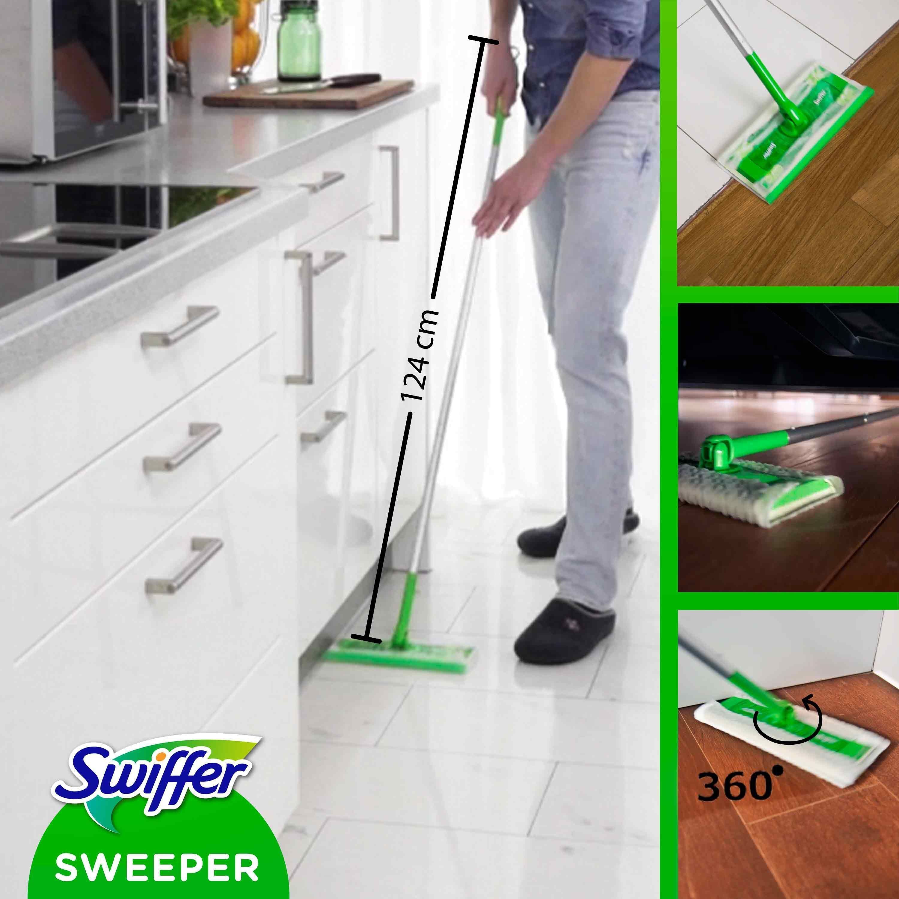 Swiffer Sweeper Starter Kit With 1 Mop 8 Dry & 3 Wet Floor Refills