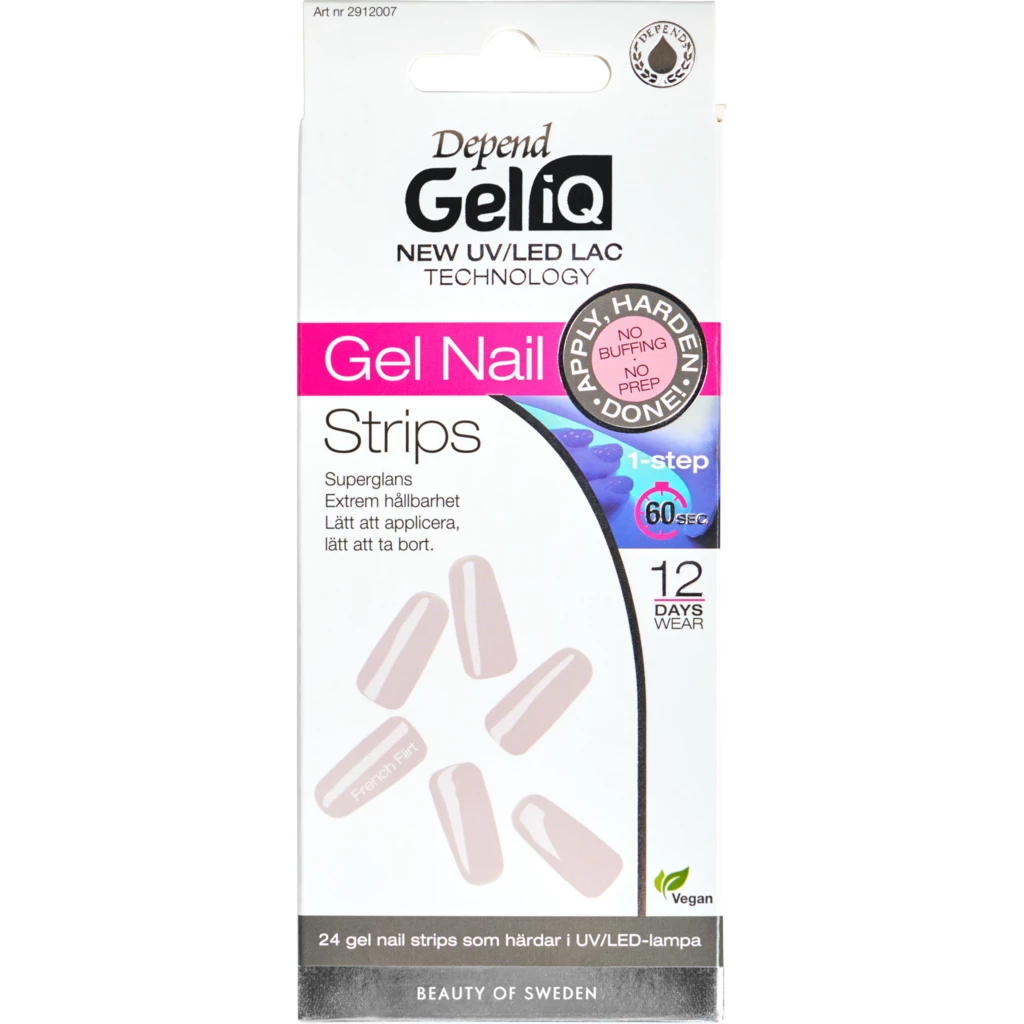 Gel iQ Gel Nail Strips Semi Cured 007 French Flirt