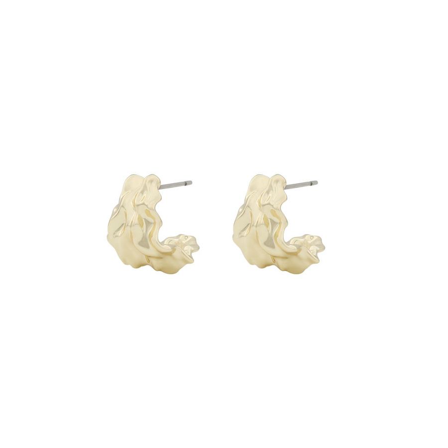 Snö of Sweden Oz Oval Earrings Plain Gold 16 mm