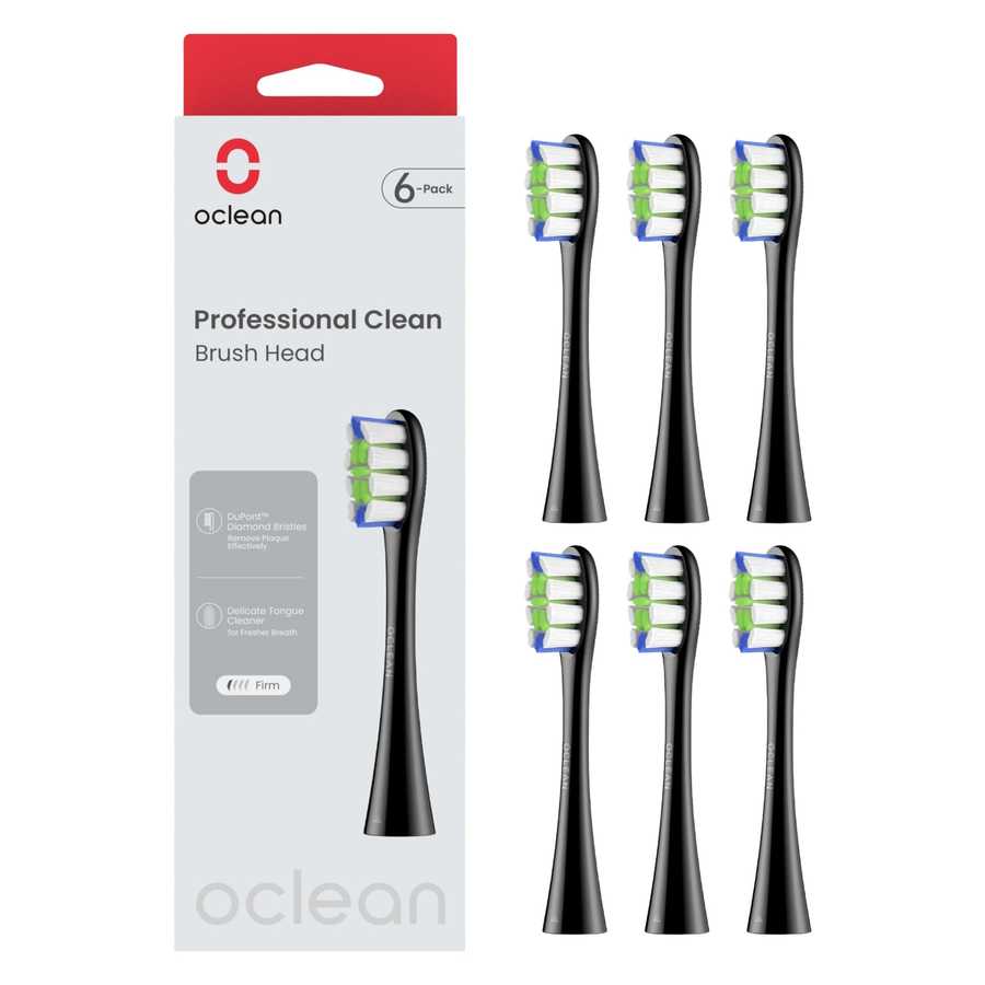 Oclean Professional Clean Brush Head Black 6 st